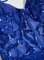 Robe ajustée avec broderies en paillettes