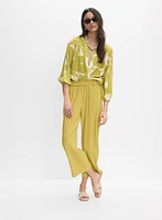 Printed Button-Down Blouse