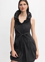 Belted Taffeta Dress