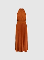 Plissé Satin Dress