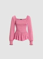 Satin Peplum Top