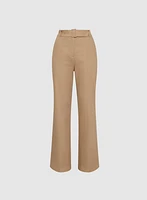 Stretch Linen Wide-Leg Pants