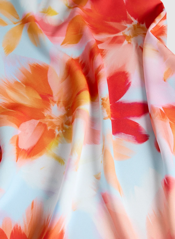 Blouse sans manches à motif floral