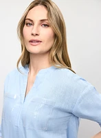 Blouse en lin avec poches à paillettes