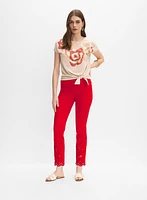 T-shirt à imprimé floral paillettes