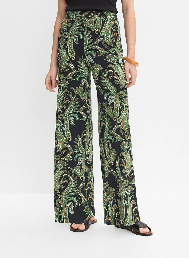 Paisley Wide-Leg Pants