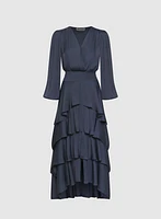 Tiered Satin Dress