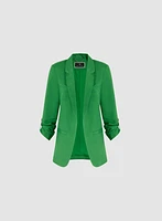 Blazer en lin à manches roulées