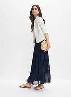 Pleated Chiffon Maxi Skirt
