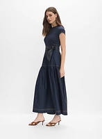 Contrast Stitch Maxi Dress
