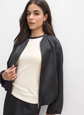 Satin Bomber Jacket