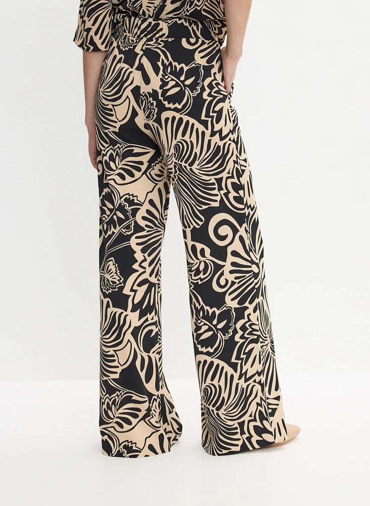 Pantalon à motif tropical