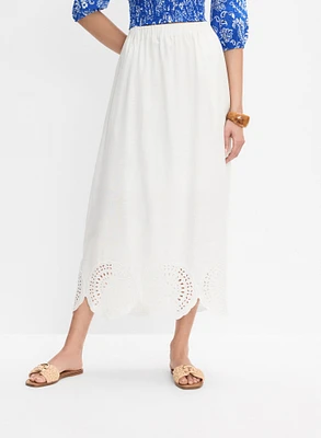 Scalloped Hem Maxi Skirt