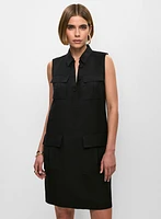 Linen-Blend Shirt Dress