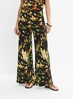 Abstract Wide-Leg Pants