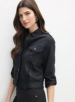 Veste à bordures effilochées