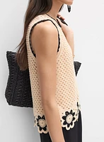 Débardeur à crochet floral
