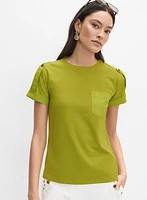Satin Detail T-Shirt