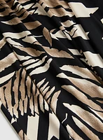 Leaf Print Wide Leg Pants