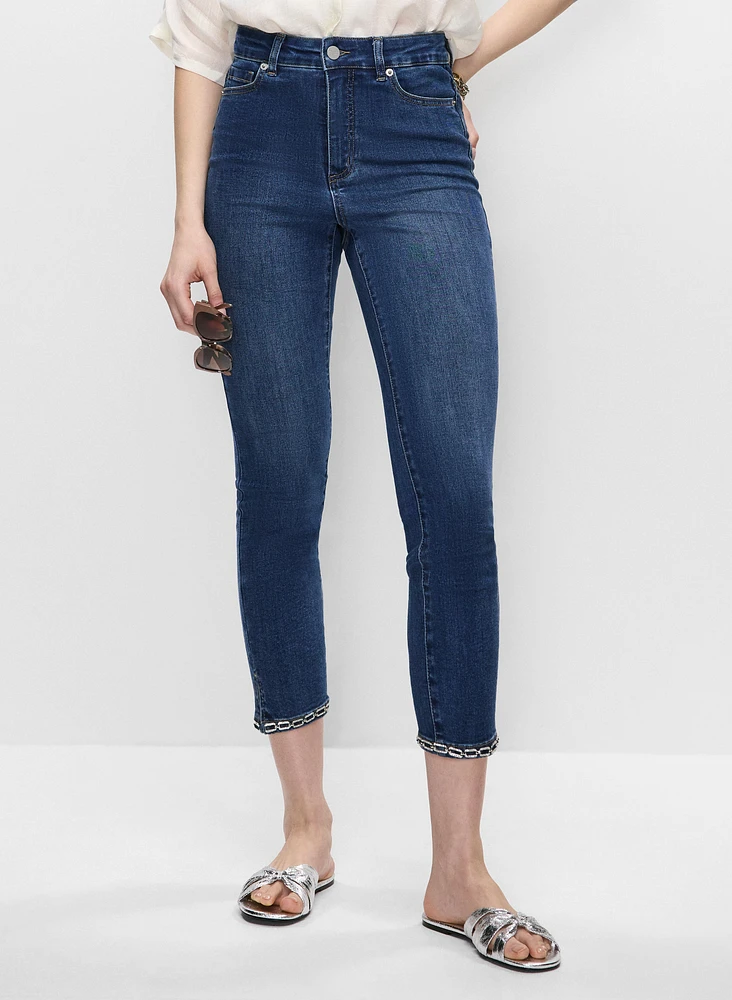 Capri en denim à jambe étroite