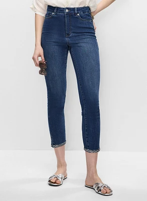 Capri en denim à jambe étroite