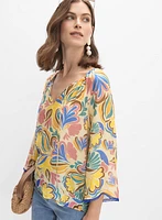 Abstract Floral Blouse