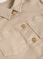 Veste en denim à ourlet effiloché