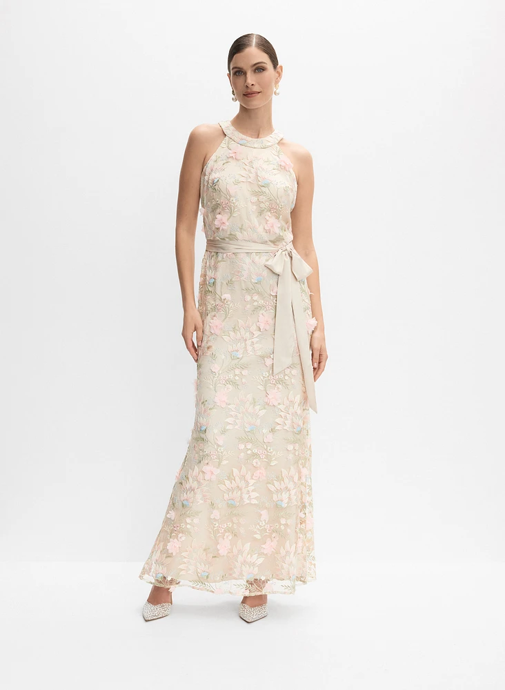 Floral Appliqué Dress