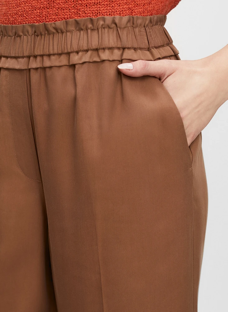 Pantalon jambe large en tencel