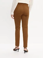 Vegan Suede Slim-Leg Pants