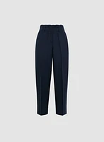 Linen-Blend Cropped Pants