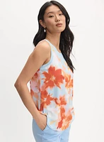 Blouse sans manches à motif floral