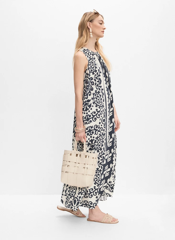 Robe maxi à motif géométrique