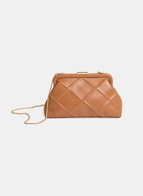 Pochette en cuir végane texturé