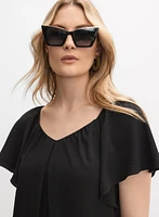 Crinkled V-Neck Dress
