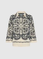 Paisley Placement Print Blouse