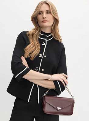 Contrast Trim Cardigan