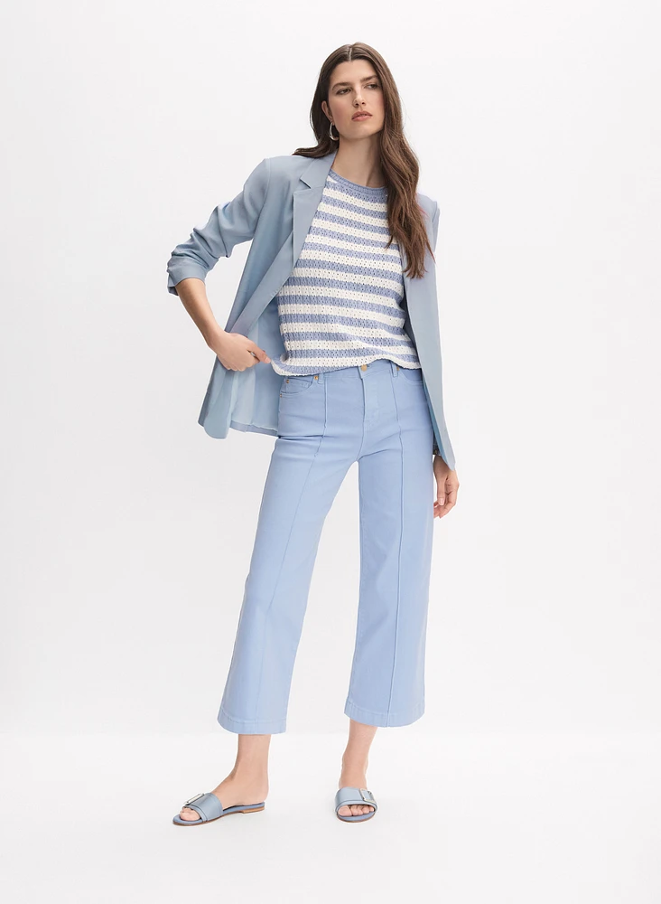 Blazer ouvert en mélange de lin