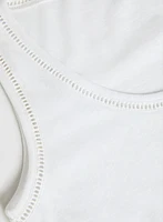 Embroidered Linen-Blend Tank Top