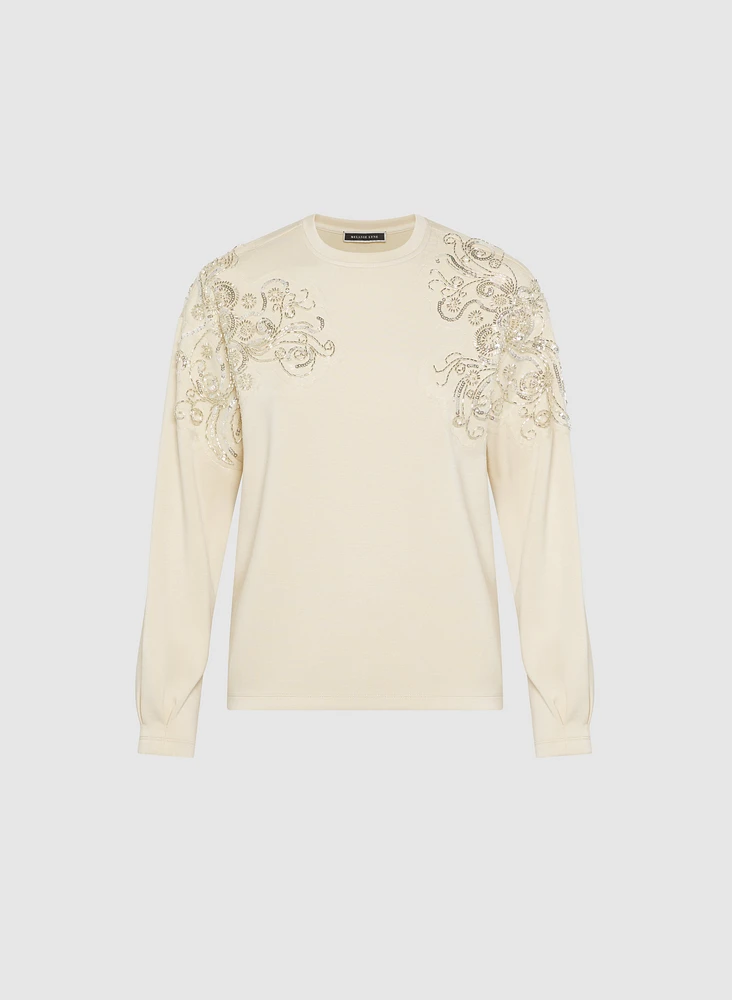 Sequin Embellished Sweatshirt