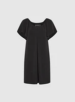 Crinkled V-Neck Dress