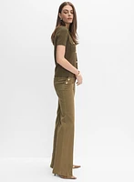 Embossed Button Trouser Jeans