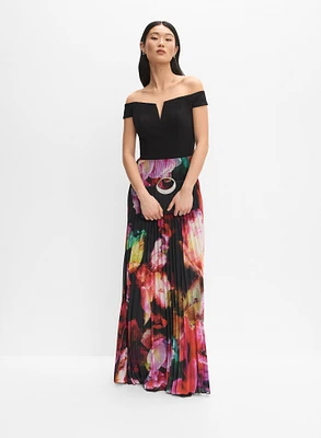 Floral Plissé Dress