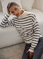 Striped Sequin Front Sweater