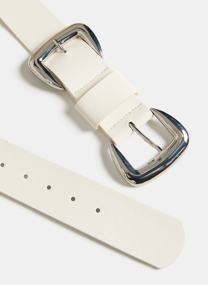 Ceinture large à boucle double