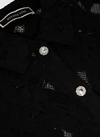 Blouse en dentelle à col chemisier