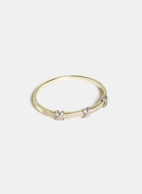 Bracelet jonc à deux tons