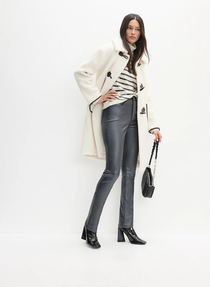 Striped Sequin Front Sweater