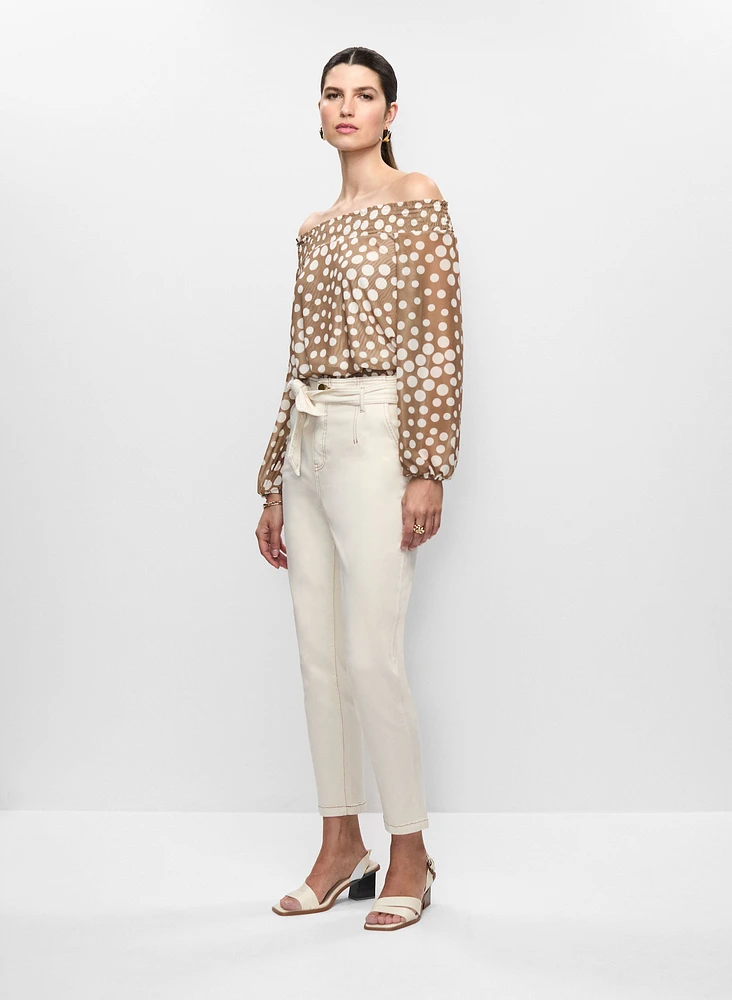 Jean à taille nouée