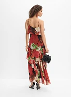Robe florale en chiffon